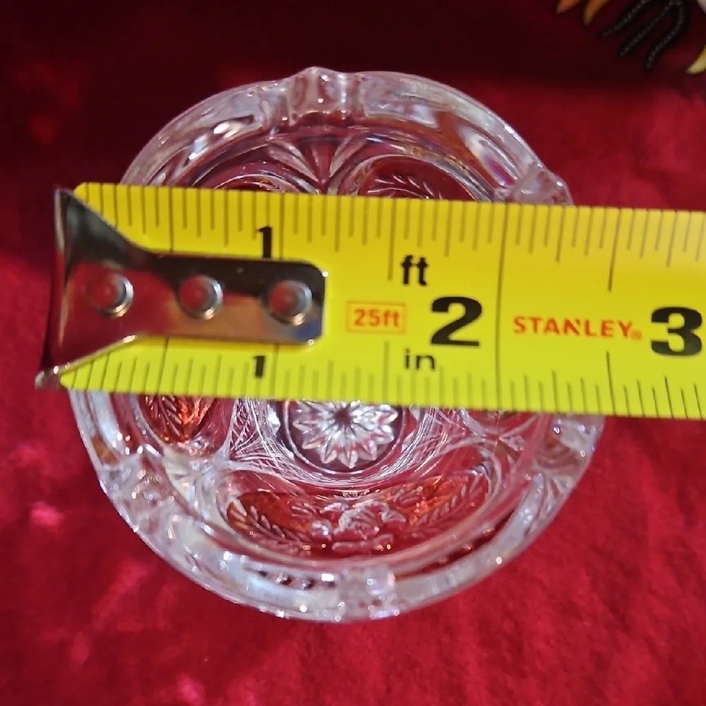 VTG Hofbauer German Lead Crystal Heart Dish & Ruby Bud Vase Collector Quality